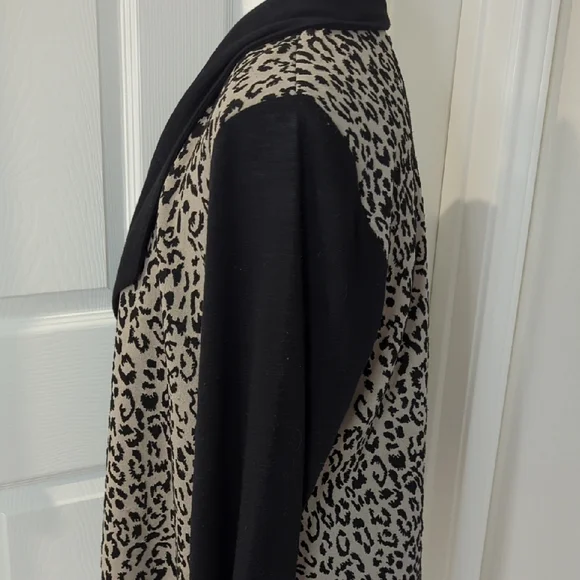 Leopard Print Open Front Jacket - Picture 5 of 9